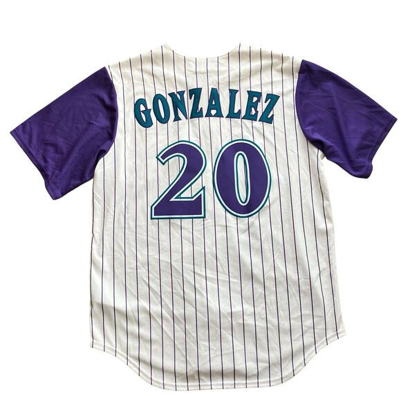 Nike Jersey L White Luis Gonzalez 20 Cooperstown AZ Diamondbacks MLB Baseball - Picture 1 of 11